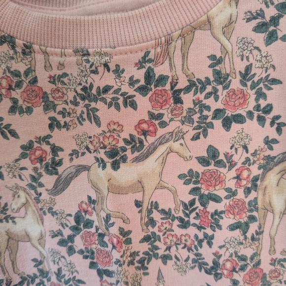 Janie and Jack Pink Floral Unicorn Sweatshirt - Picture 4 of 5
